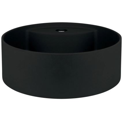 Deante CQS_NU4B - Aufsatzwaschbecken mit Hahnloch SILIA Ø 36 cm Granit/Schwarz