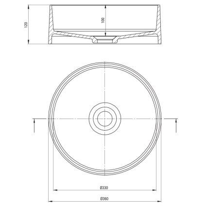 Deante CQS_SU4S - Aufsatzwaschbecken SILIA Ø 36 cm Granit/Metallic-Grau