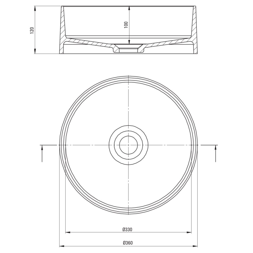 Deante CQS_SU4S - Aufsatzwaschbecken SILIA Ø 36 cm Granit/Metallic-Grau