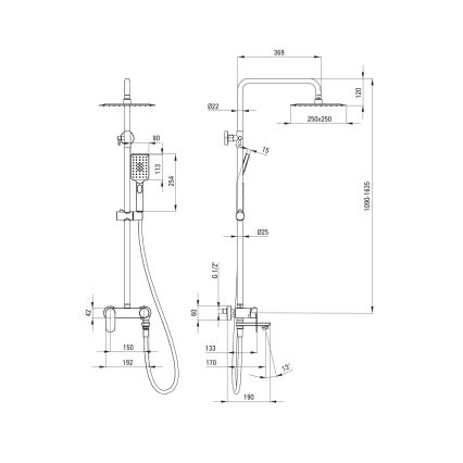 Deante NAC_01AM - Duschset mit Mischbatterie ALPINIA, glänzender Chrom