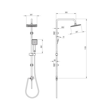 Deante NER_N51K - Duschgarnitur BORO schwarz