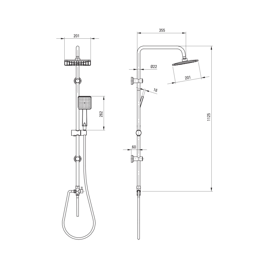 Deante NER_N51K - Duschgarnitur BORO schwarz