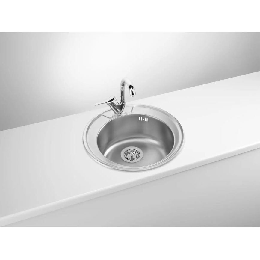 Deante ZHC_0813 - Küchenspüle TWIST d 49 cm Satin