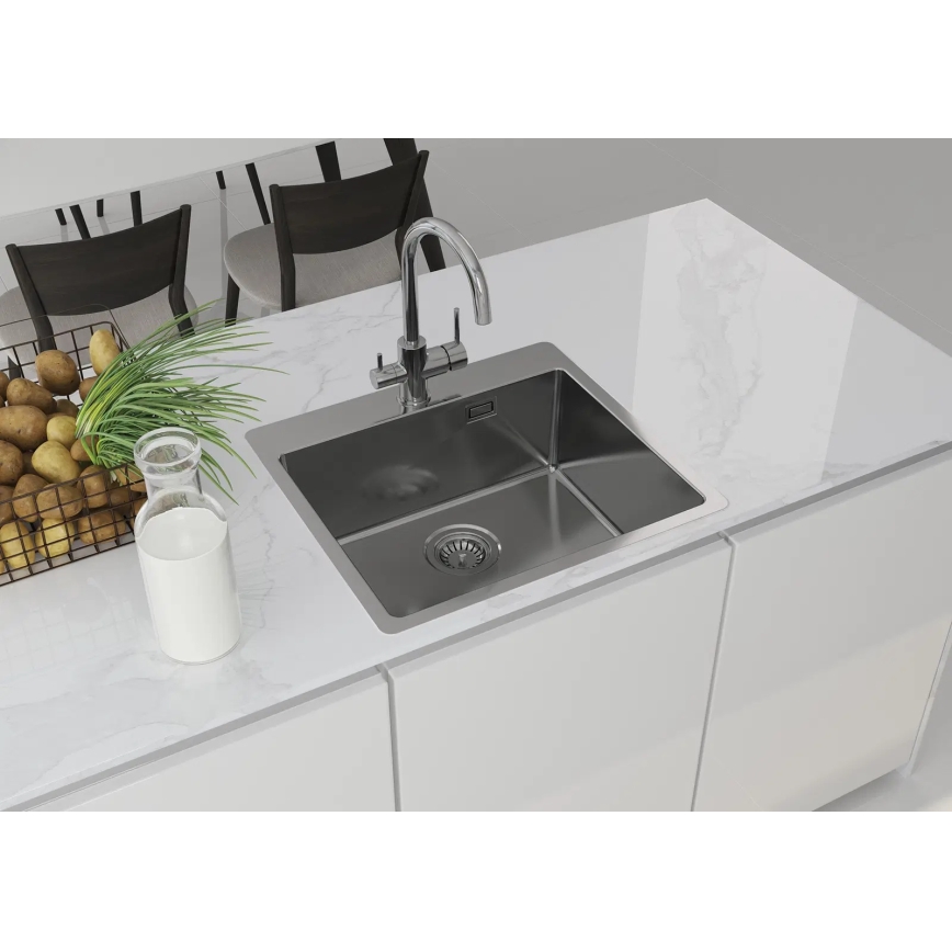 Deante ZPO_010B - Küchenspüle OLFATO 50,5x55 cm gebürstet Stahl