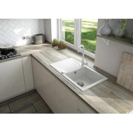 Deante ZQZVA113 - Küchenspüle ZORBA 76x44 cm + Granit/Alabaster Spültischarmatur