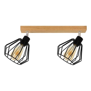 Decken-Einbauleuchte VENTI 2xE27/15W/230V Eiche