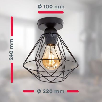 Deckenleuchte 1xE27/40W/230V schwarz