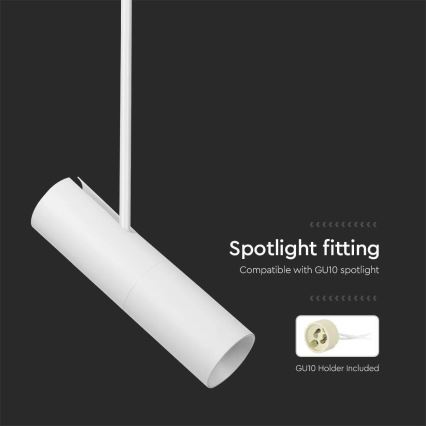 Deckenleuchte an Stange 1xGU10/35W/230V Weiß