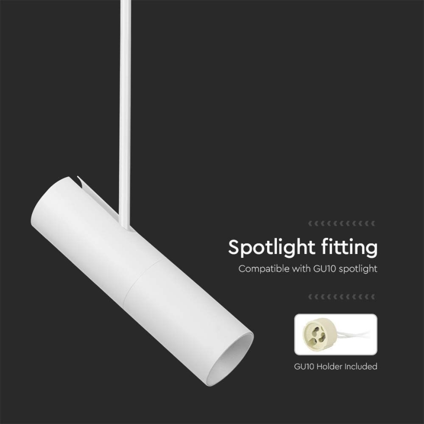 Deckenleuchte an Stange 1xGU10/35W/230V Weiß