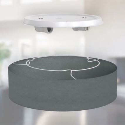 Deckenleuchte 2x E27/40W/230V, Ø 38 cm, grau