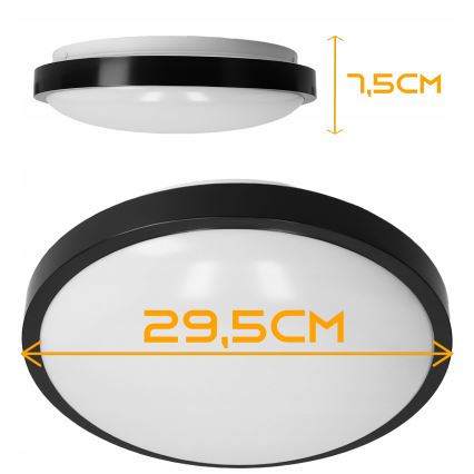 Deckenleuchte 2x E27, max. 40 W, 230 V, Ø 29,5 cm, schwarz