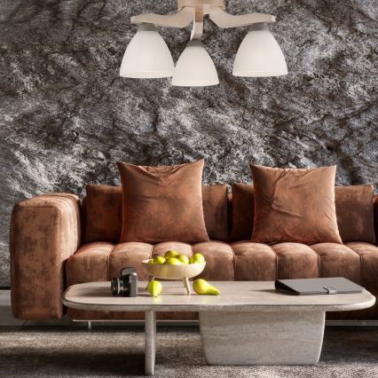 Deckenleuchte ADRIANO 3xE27/60W/230V Buche