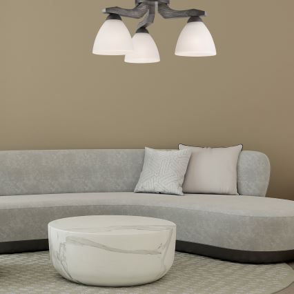 Deckenleuchte ADRIANO 3xE27/60W/230V Buche