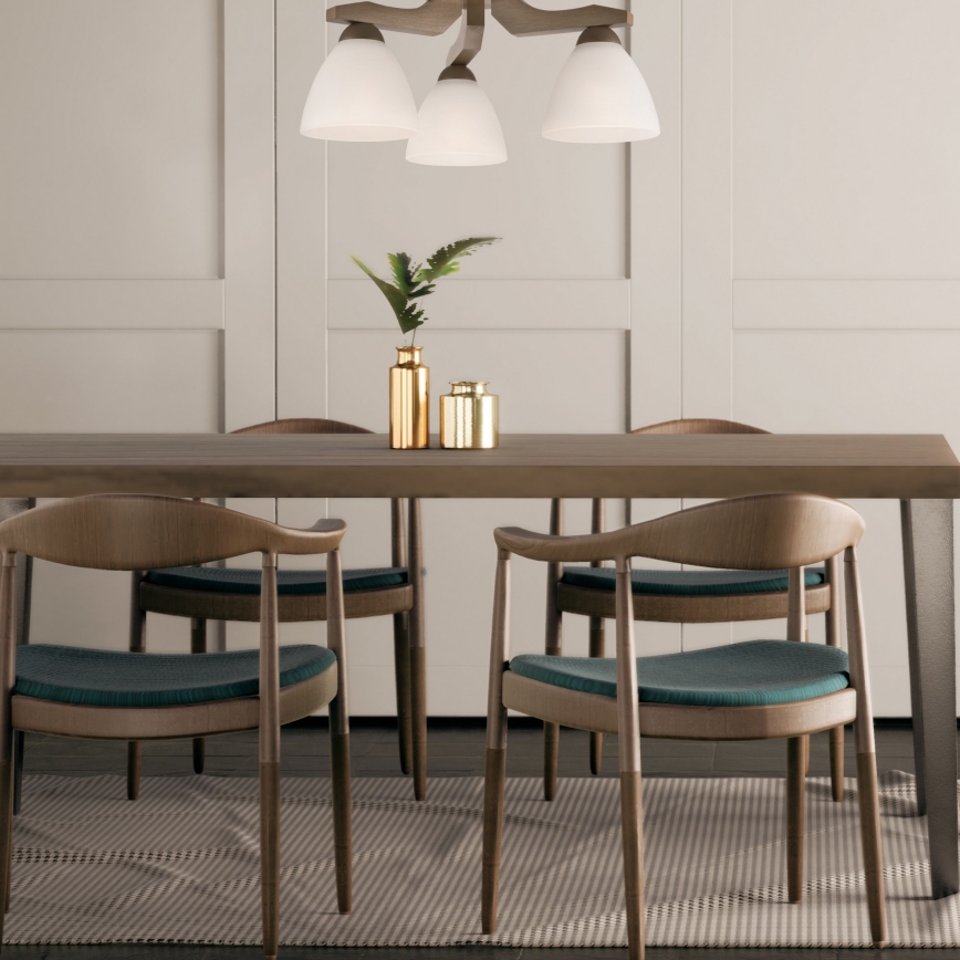 Deckenleuchte ADRIANO 3xE27/60W/230V Buche