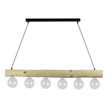 Deckenleuchte an Kabel TRABO 6xE27/60W/230V Kiefer