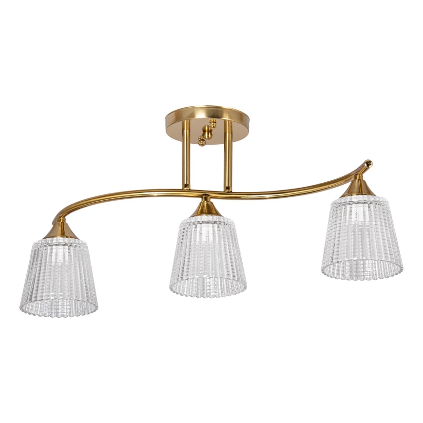 Deckenleuchte an Stange 3xE14/60W/230V golden