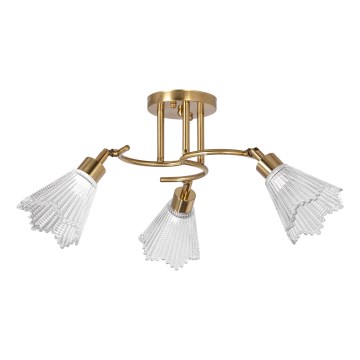Deckenleuchte an Stange 3xE14/60W/230V golden