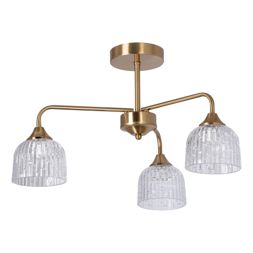 Deckenleuchte an Stange 3xE14/60W/230V golden