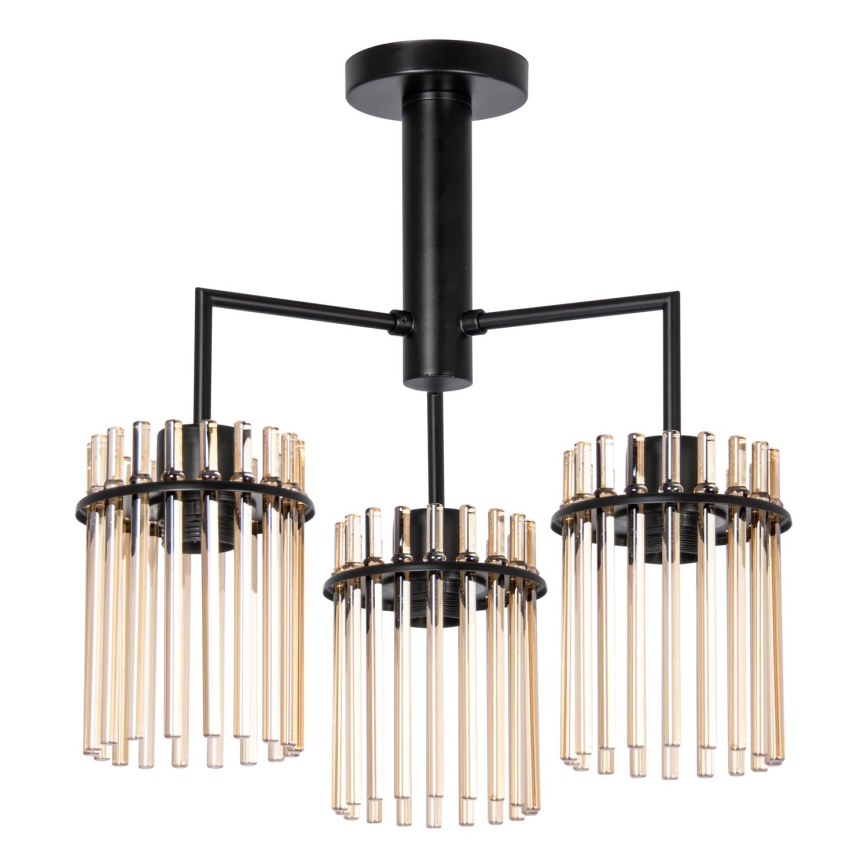Deckenleuchte an Stange 3xE27/60W/230V schwarz/beige