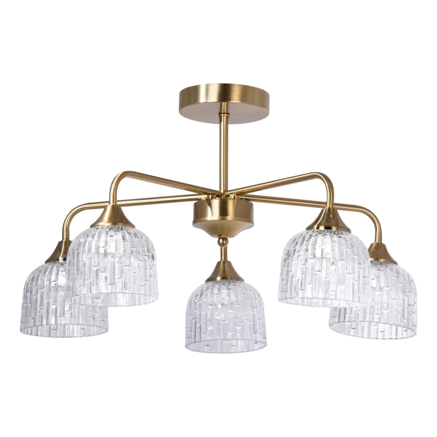 Deckenleuchte an Stange 5xE14/60W/230V golden