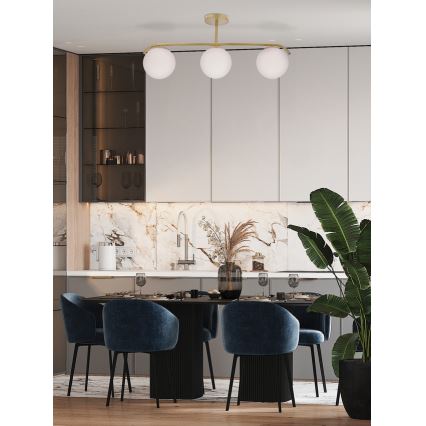 Deckenleuchte an Stange AMADEO 3xE14/40W/230V Messing