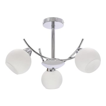 Deckenleuchte an Stange AMOS 3xE27/40W/230V glänzendes Chrom