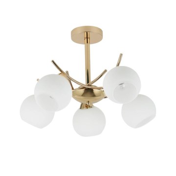 Deckenleuchte an Stange AMOS 5xE27/40W/230V golden