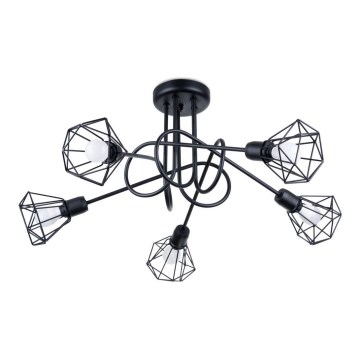 Deckenleuchte an Stange ARTEMIS 5xE14/40W/230V Schwarz