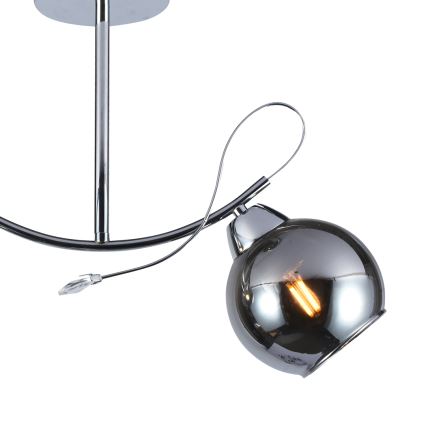 Deckenleuchte an Stange CONNOR 2xE27/15W/230V glänzendes Chrom/grau