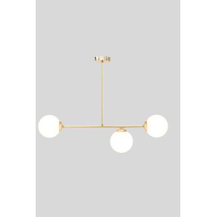 Deckenleuchte an Stange FIRA 3xE27/60W/230V golden