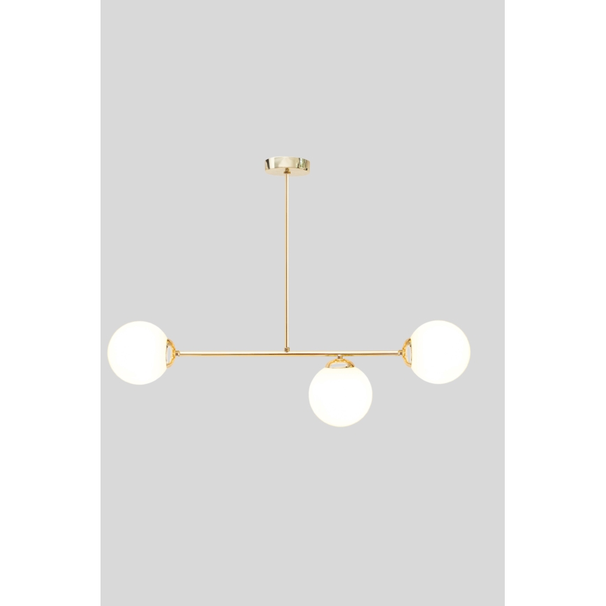 Deckenleuchte an Stange FIRA 3xE27/60W/230V golden