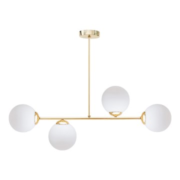 Deckenleuchte an Stange FIRA 4xE27/60W/230V golden