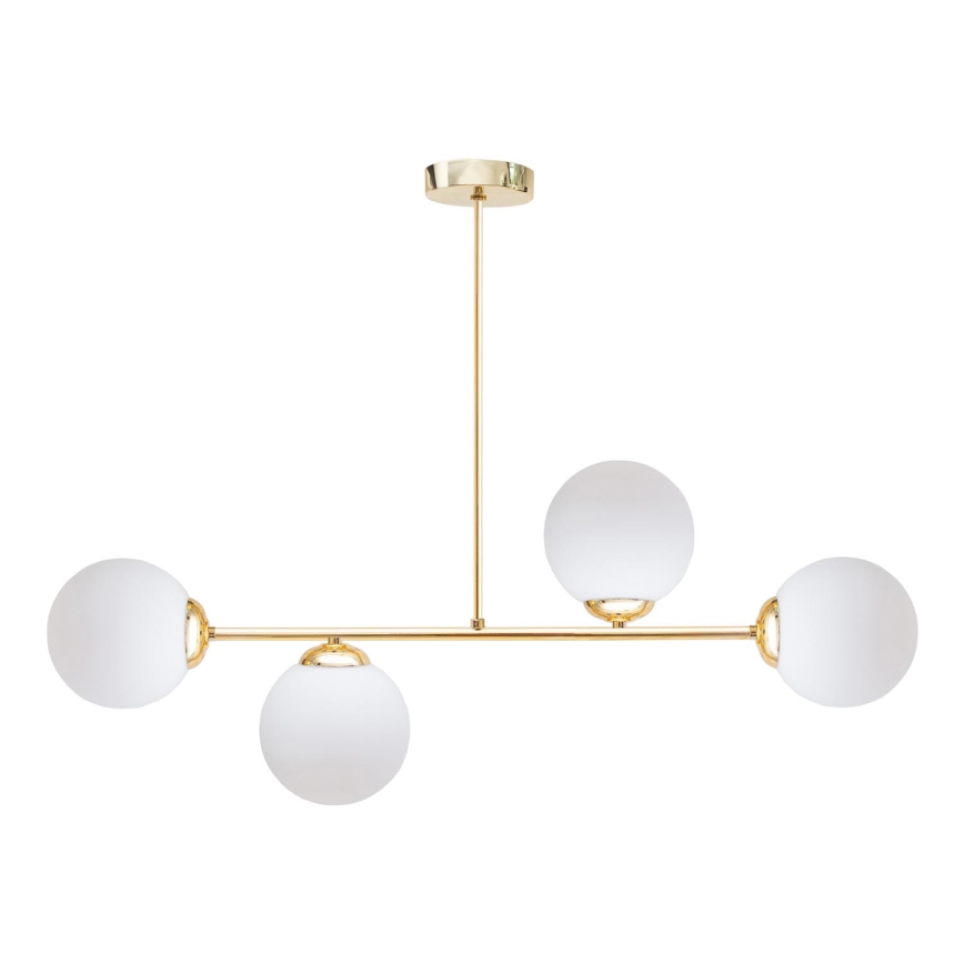 Deckenleuchte an Stange FIRA 4xE27/60W/230V golden