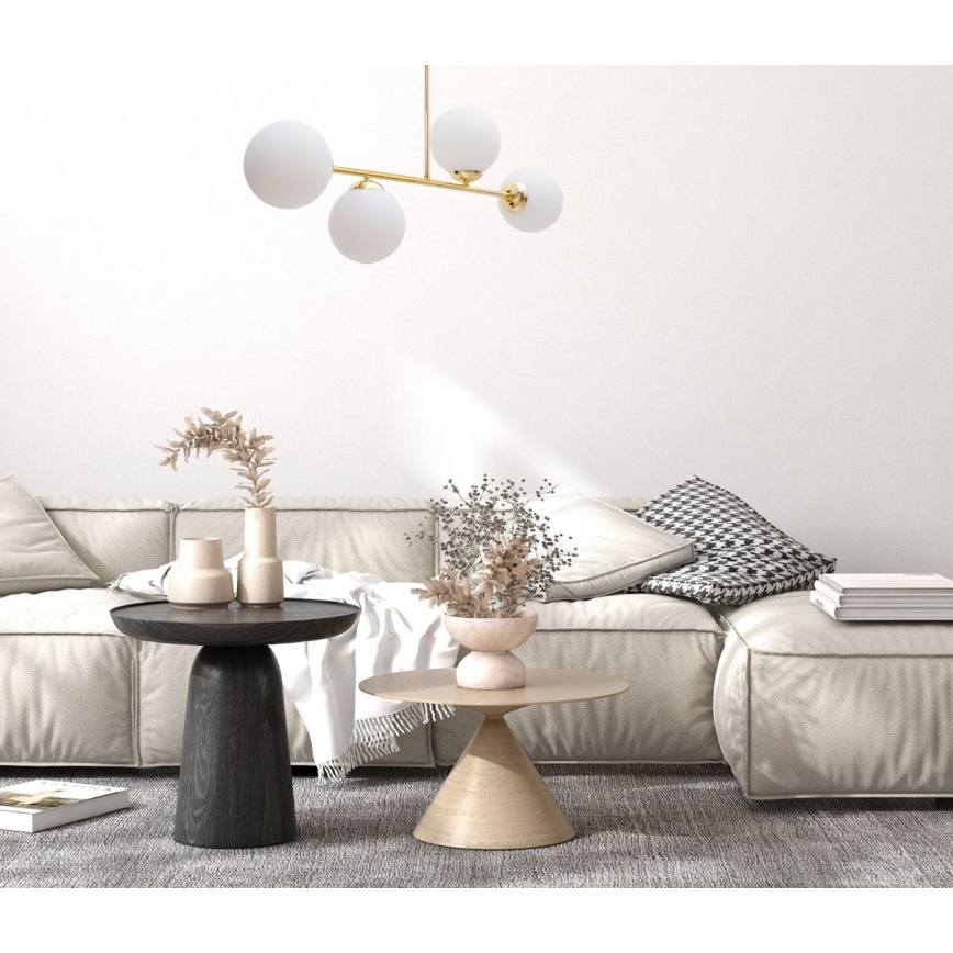 Deckenleuchte an Stange FIRA 4xE27/60W/230V golden