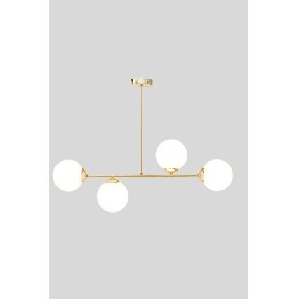 Deckenleuchte an Stange FIRA 4xE27/60W/230V golden