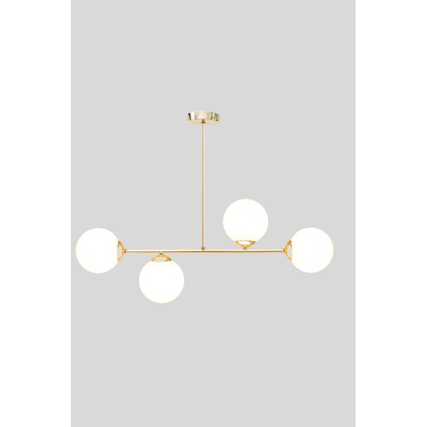 Deckenleuchte an Stange FIRA 4xE27/60W/230V golden