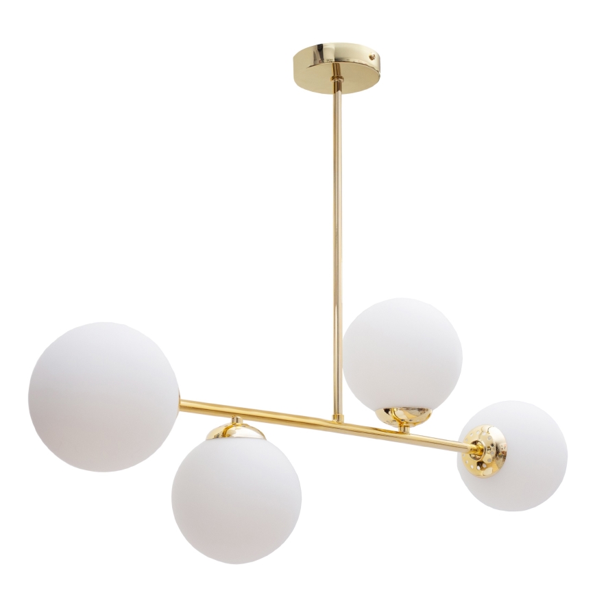 Deckenleuchte an Stange FIRA 4xE27/60W/230V golden
