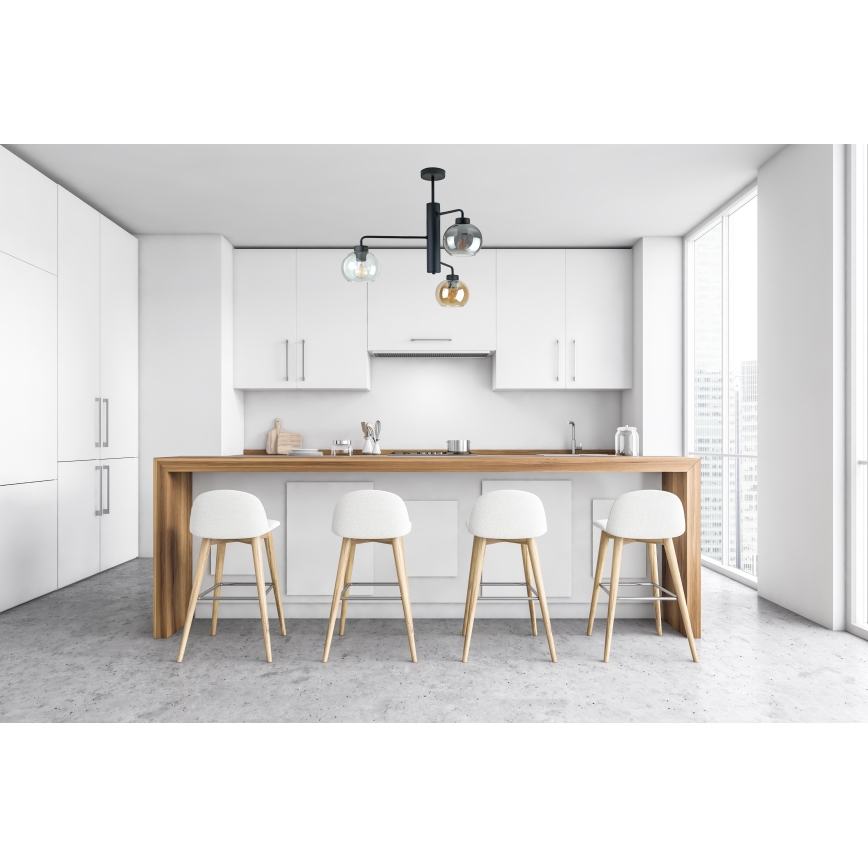 Deckenleuchte an Stange FLEX 3xE27/60W/230V schwarz/rauchig schwarz/rauchig beige/klar