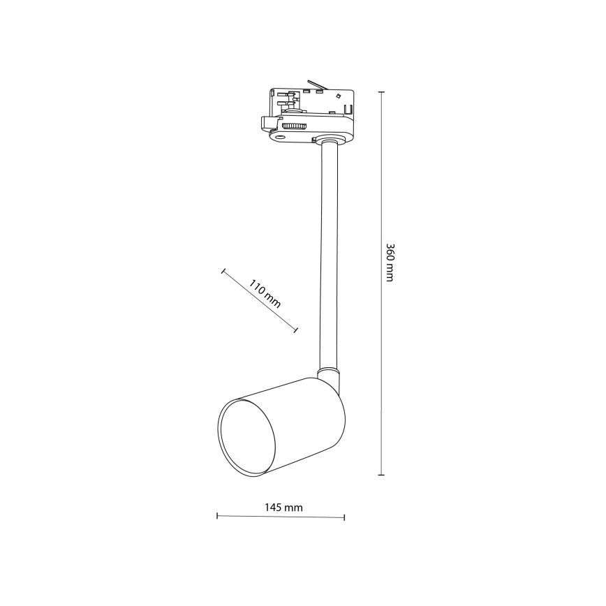 Deckenleuchte an Stange für 3-Phasen-Schienensystem TOP 1xGU10/8W/230V weiß