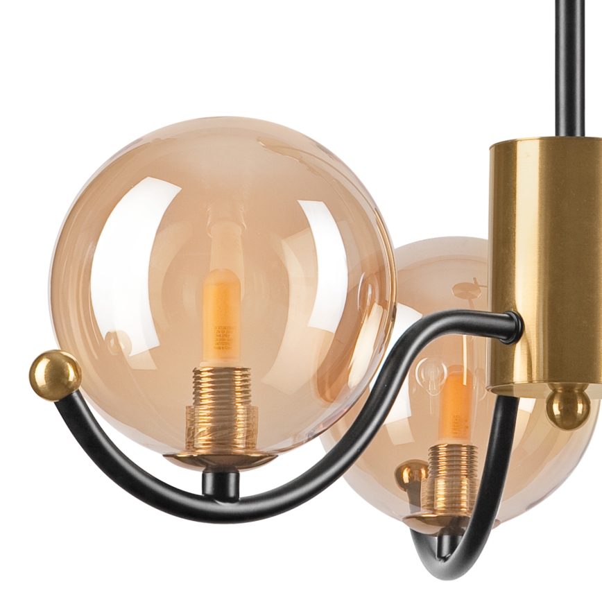 Deckenleuchte an Stange GEORGIA 3xE14/5W/230V golden/rauchig beige