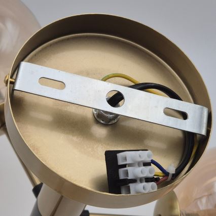 Deckenleuchte an Stange GEORGIA 5xG9/5W/230V golden/rauchig beige