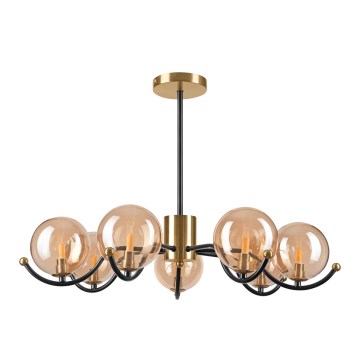 Deckenleuchte an Stange GEORGIA 7xE14/5W/230V golden/rauchig beige