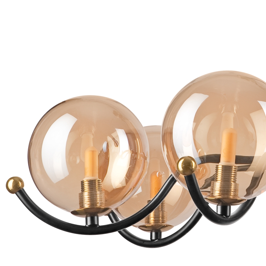 Deckenleuchte an Stange GEORGIA 7xE14/5W/230V golden/rauchig beige