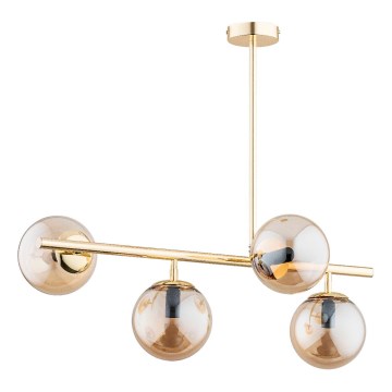 Deckenleuchte an Stange LUNGO 4xE14/10W/230V golden