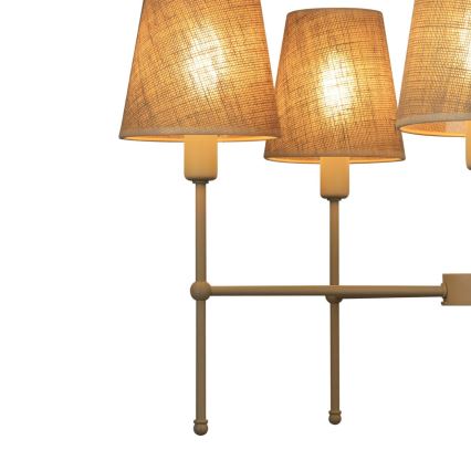 Deckenleuchte an Stange MADELA 5xE14/40W/230V Jute/Beige