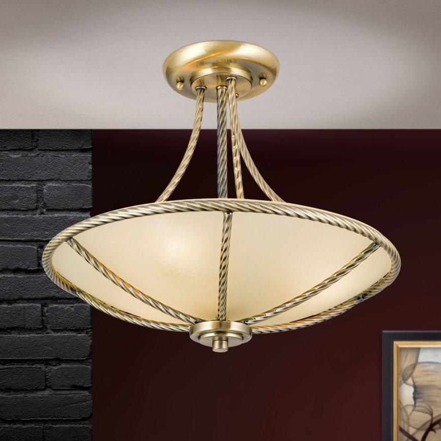 Deckenleuchte an Stange MAURO 3xE27/60W/230V d 42 cm bronzen