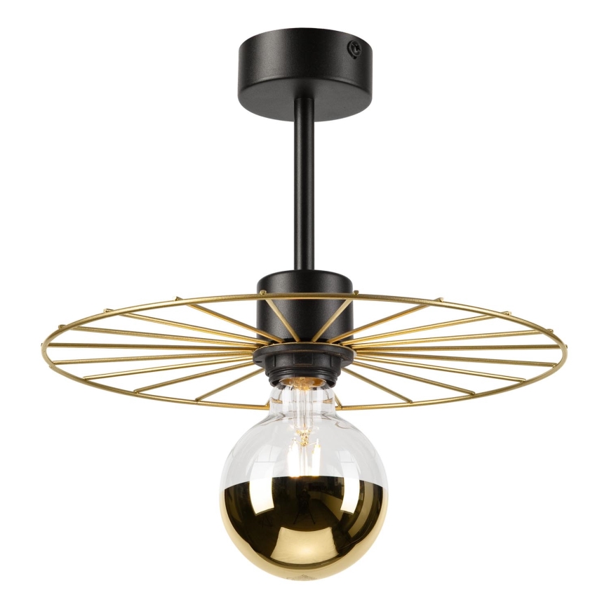 Deckenleuchte an Stange MONTANA 1xE27/15W/230V d 30 cm golden/schwarz