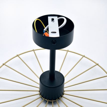 Deckenleuchte an Stange MONTANA 1xE27/15W/230V d 30 cm golden/schwarz