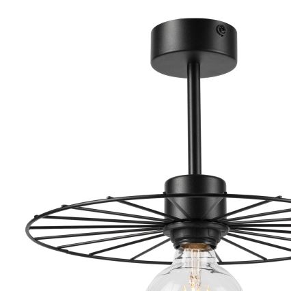 Deckenleuchte an Stange MONTANA 1xE27/15W/230V d 30 cm schwarz