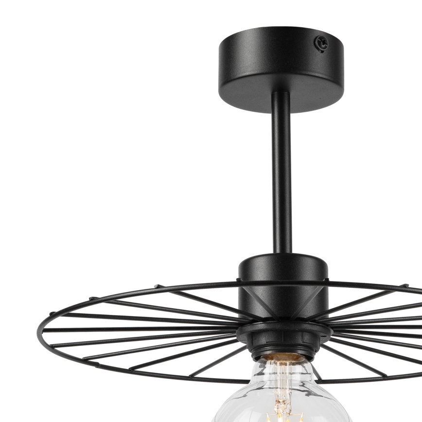 Deckenleuchte an Stange MONTANA 1xE27/15W/230V d 30 cm schwarz